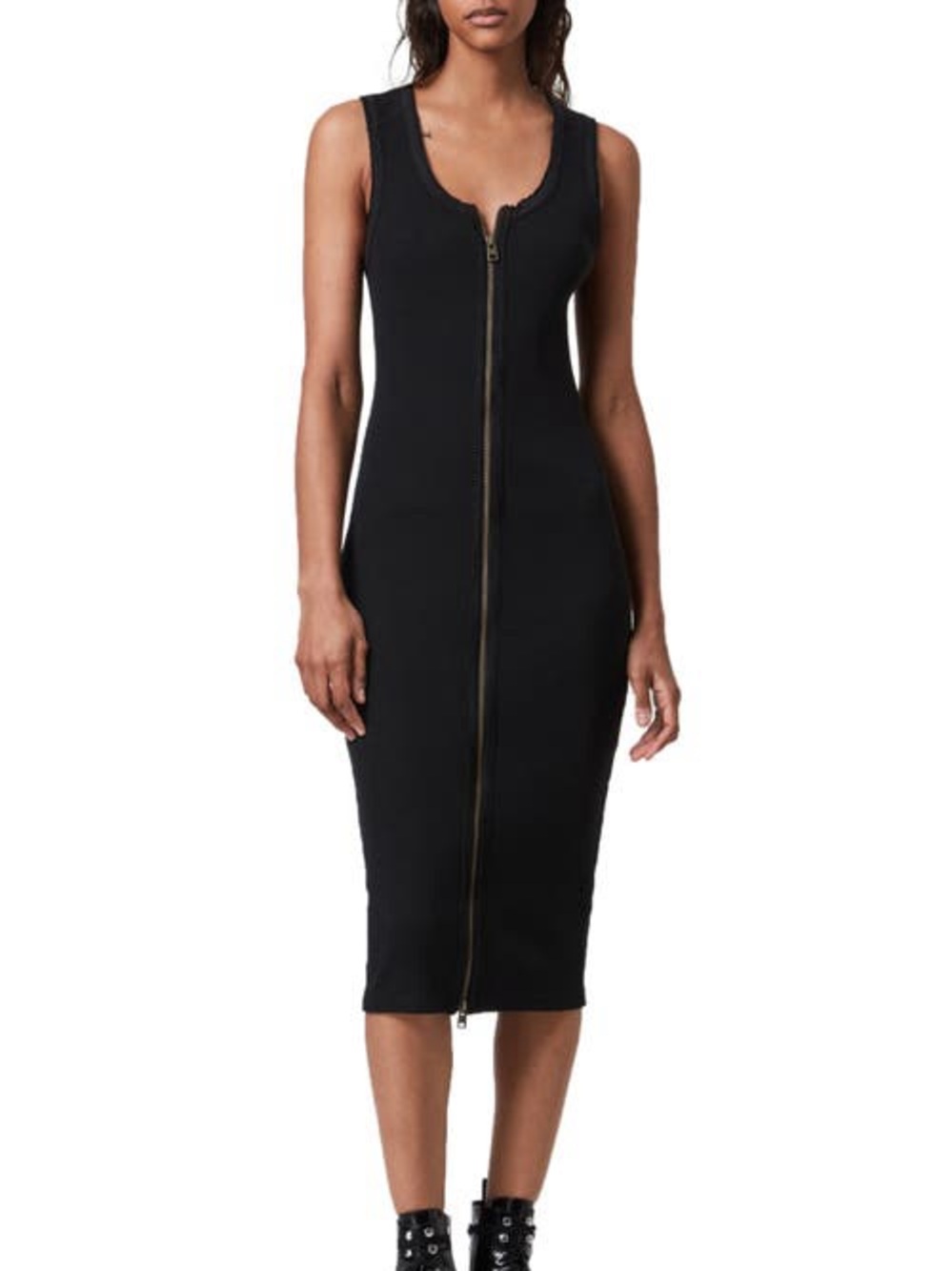All Saints Alicia Rib Knit Midi Dress